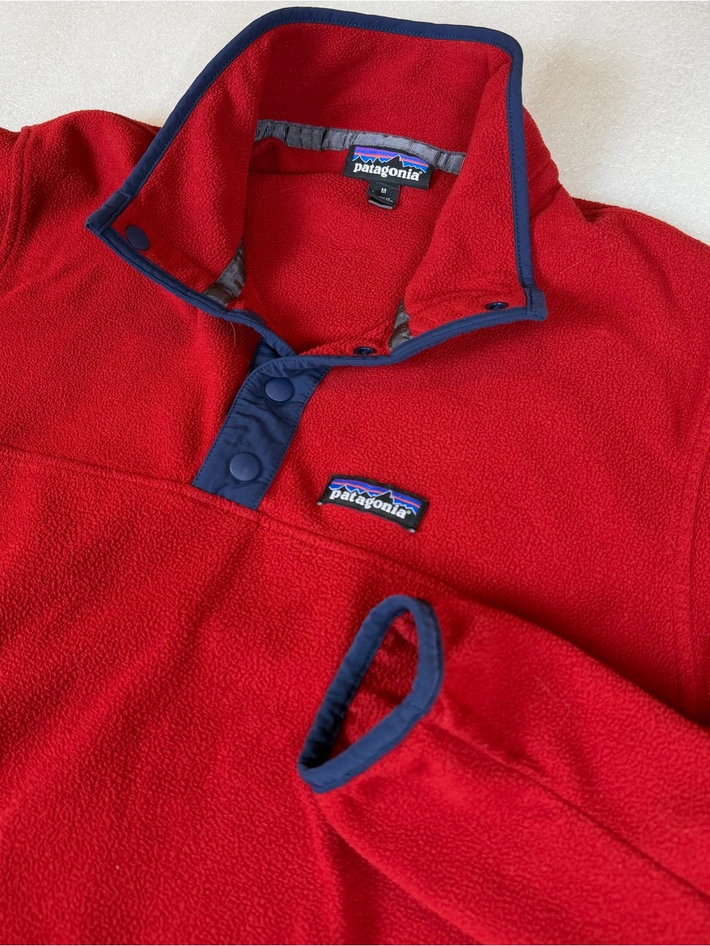 Patagonia Micro D Snap-T Pullover Men’s Medium Red Fleece 26165 FA19 Sweater
